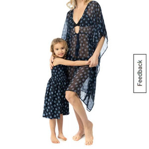 Women's Navy Light Blue Star Print Swim Coverup onesize